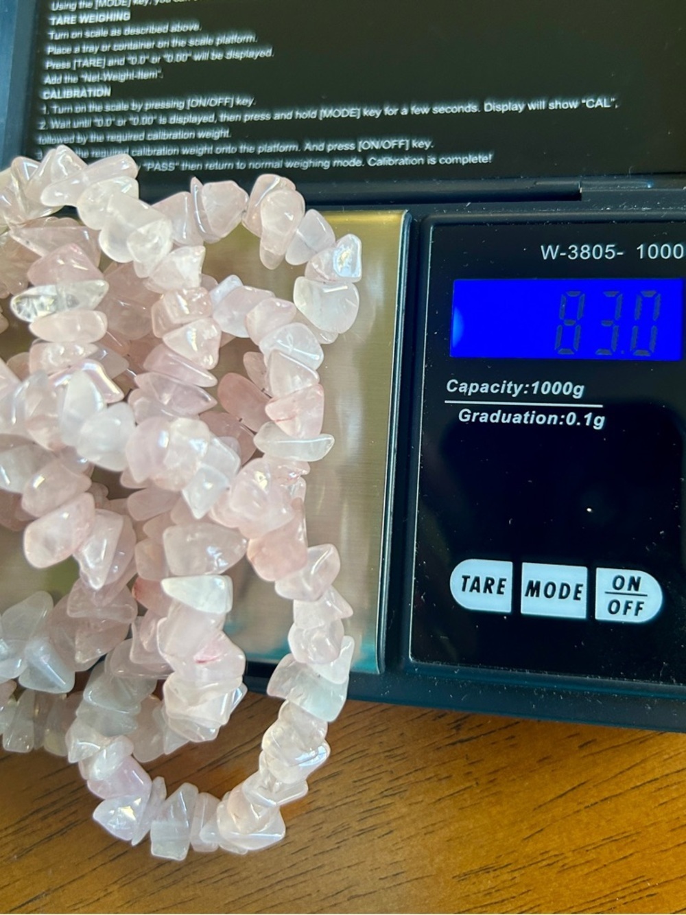 Vintage Pink Rose Quartz stone Necklace 34” Unisex Jewelry - Picture 10 of 14